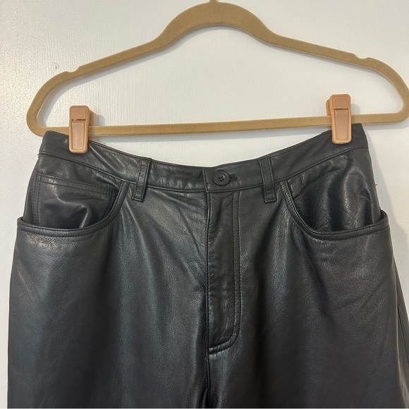 Jones New York Vintage Leather Pants Womens 10 Black - Picture 3 of 6